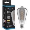 Mexen Vintis Крушка с нажежаема нишка спирала LED E27, ST64, 6W, Топла - 2700K, 510 lm, дим