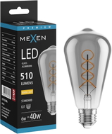 Mexen Vintis Крушка с нажежаема нишка спирала LED E27, ST64, 6W, Топла - 2700K, 510 lm, дим