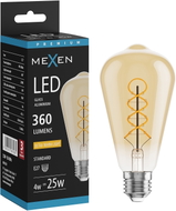 Mexen Vintis LED спирална филаментна крушка E27, ST64, 4W, Топла - 2200K, 360 lm, кехлибар