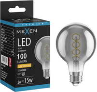 Mexen Vintis Крушка с нажежаема жичка LED E27, G80, 2W, Топла - 2200K, 100 lm, пушек