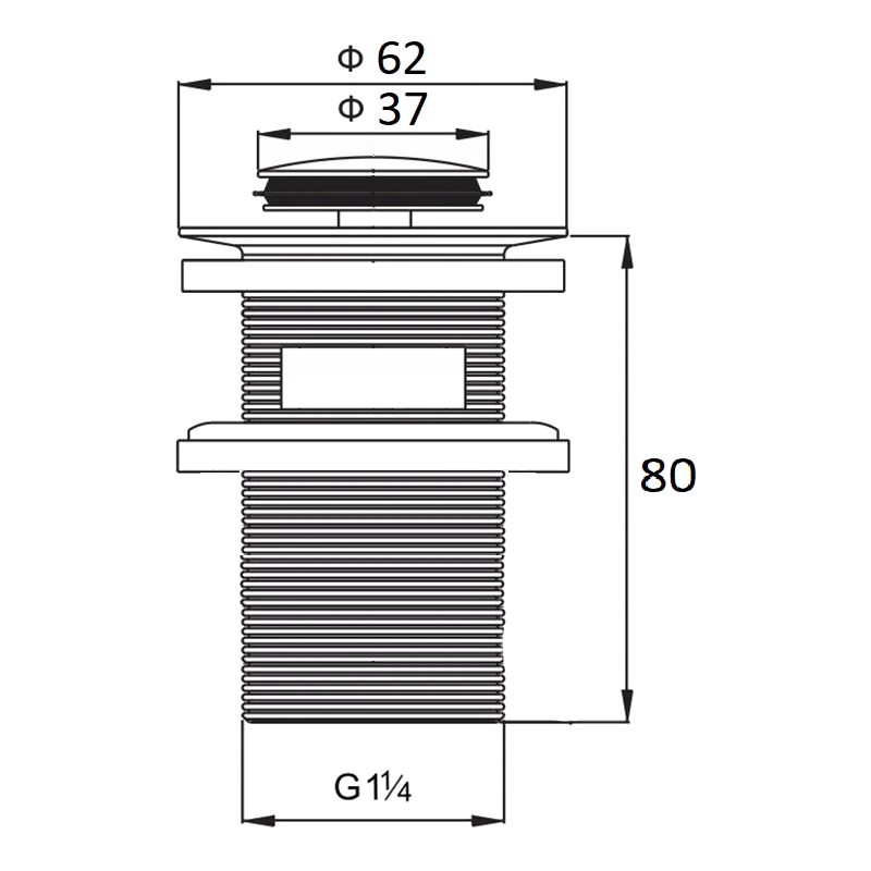 Mexen корк клик-клак малък кръгъл с преливник, хром - 79925-00