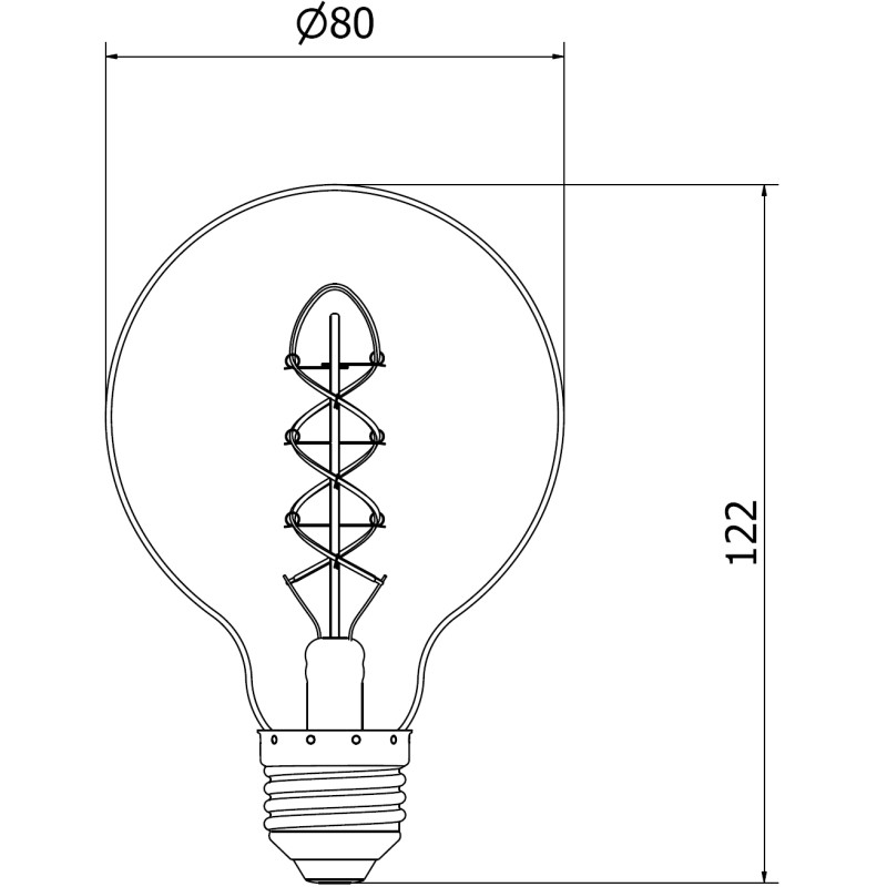 Mexen Vintis Крушка с нажежаема нишка спирала LED E27, G80, 8W, Топла - 2200K, 450 lm,