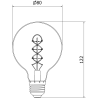 Mexen Vintis LED спираловидна крушка, E27, G80, 4W, Топла - 2700K, 360 lm, кехлибарен