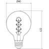 Mexen Vintis Крушка на нажежаема спирала LED E27, G80, 6W, Топла - 2700K, 630 lm,
