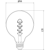Mexen Vintis Крушка с нажежаема спирала LED E27, G95, 6W, Топла - 2700K, 530 lm, кехлибар