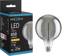 Mexen Vintis Крушка с нажежаема жичка спирала LED E27, G125, 8W, Топла - 2200K, 450 lm,