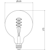 Mexen Vintis Крушка с нажежаема жичка спирала LED E27, G125, 8W, Топла - 2200K, 450 lm,