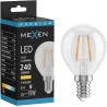 Mexen Vintis LED филамент крушка E14, G45, 2W, топла - 2700K, 240 lm, прозрачна - L156-E14-0227-00