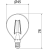 Mexen Vintis LED филамент крушка E14, G45, 2W, топла - 2700K, 240 lm, прозрачна - L156-E14-0227-00