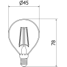 Mexen Vintis LED филаментна крушка E14, G45, 4W, Топло - 2700K, 470 lm, прозрачна