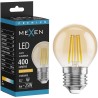Mexen Vintis LED филамент крушка E27, G45, 4W, Топла - 2200K, 400 lm, кехлибарен - L156-E27-0422-50