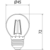 Mexen Vintis LED филтърна крушка E27, G45, 2W, Топла - 2700K, 240 lm, прозрачен - L156-E27-0227-00