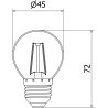Mexen Vintis LED крушка с нажежаема жичка E27, G45, 2W, Топла - 2700K, 240 lm, прозрачна -