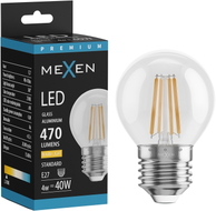 Mexen Vintis LED филаментна крушка E27, G45, 4W, Топла - 2700K, 470 lm, прозрачна