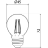 Mexen Vintis LED крушка с нажежаема жичка E27, G45, 6W, Топла светлина - 2700K, 720 lm,