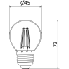 Mexen Vintis LED нажежаема крушка E27, G45, 4W, Студена - 6500K, 470 lm, прозрачна