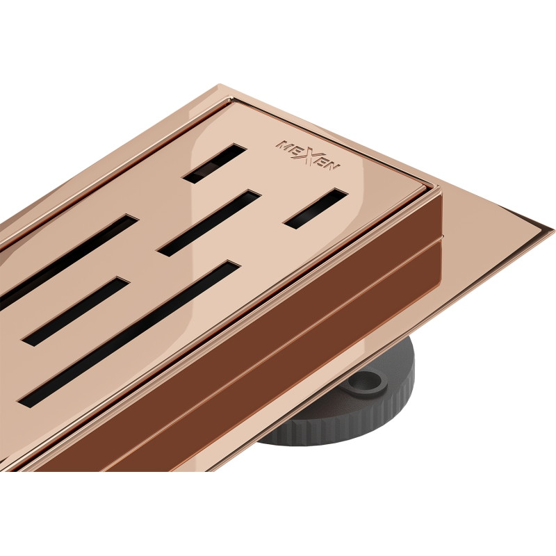 Mexen Flat 360° M01 въртящ се линеен отточник 60 cm, розово злато - 1620060-40