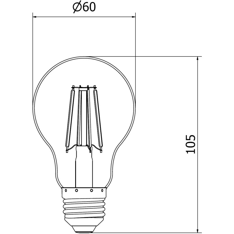 Mexen Vintis LED крушка с нажежаема нишка E27, A60, 4W, Топла - 2200K, 400 lm, кехлибар
