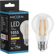 Mexen Vintis LED Е27 нажежаема жичка, A60, 8W, Топла - 2200K, 1055 lm, прозрачен - L150-E27-0822-00