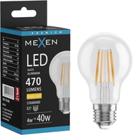 Mexen Vintis LED филамент крушка E27, A60, 4W, Топла - 2700K, 470 lm, прозрачна - L150-E27-0427-00
