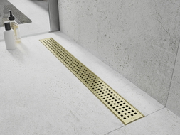 Mexen Flat 360° M08 въртящ се линеен сифон 90 см, златисто четкан - 1A25090-40