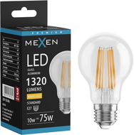 Mexen Vintis LED филамент крушка E27, A60, 10W, Топла - 2700K, 1320 lm, прозрачна - L150-E27-1027-00