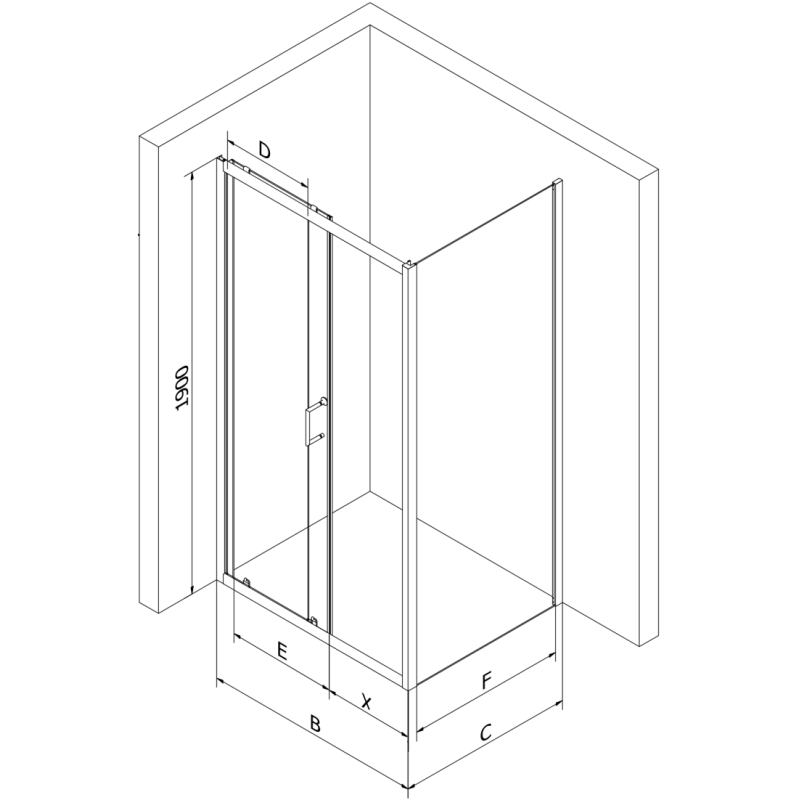 Mexen Apia плъзгаща се душ кабина 110 x 70 см, прозрачна, черна + корито Flat, бял