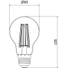 Mexen Vintis LED филамент крушка E27, A60, 12W, Топла светлина - 2700K, 1585 lm, прозрачно