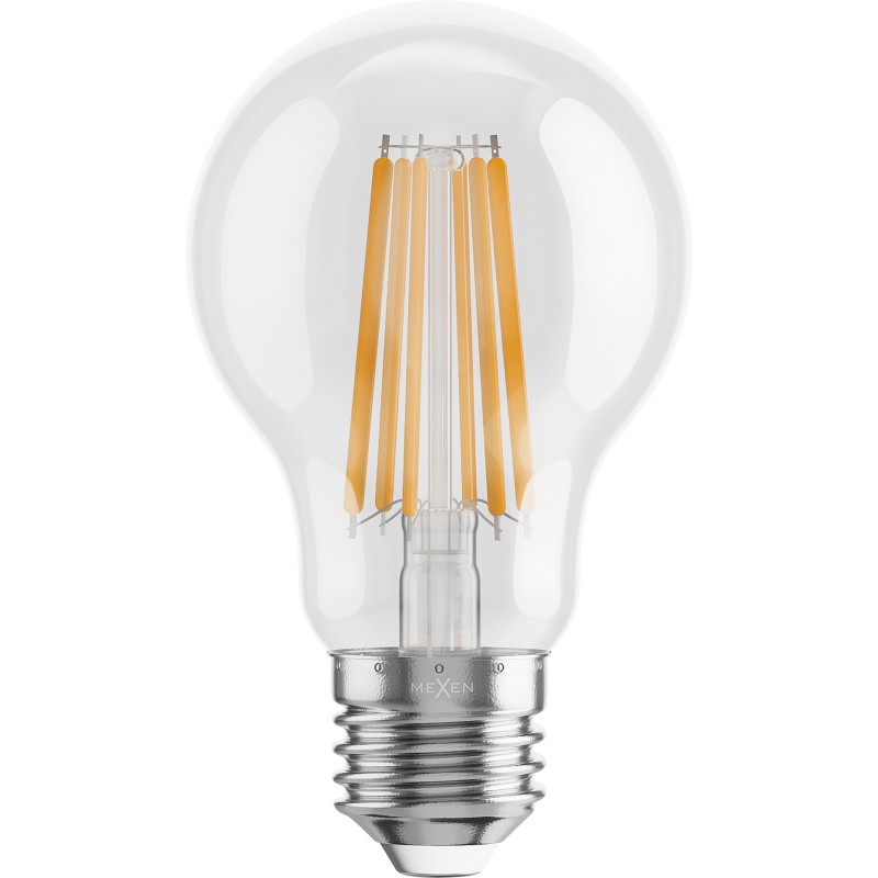 Mexen Vintis LED филамент крушка E27, A60, 12W, Топла светлина - 2700K, 1585 lm, прозрачно