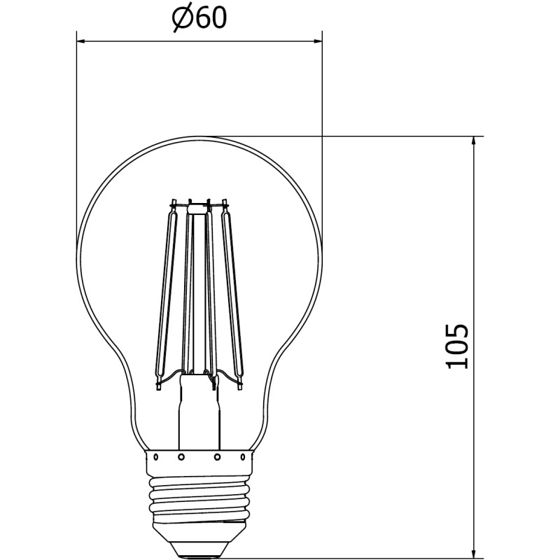 Mexen Vintis LED крушка с нажежаема жичка E27, A60, 8W, Неутрална - 4000K, 1055 lm,