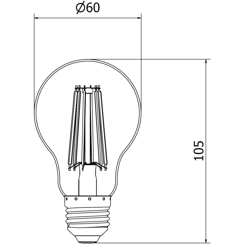 Mexen Vintis LED нажежаема крушка E27, A60, 12W, Неутрална - 4000K, 1585 lm, прозрачна