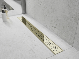 Mexen Flat M12 линейен сифон 70 см, златен - 1521070-15