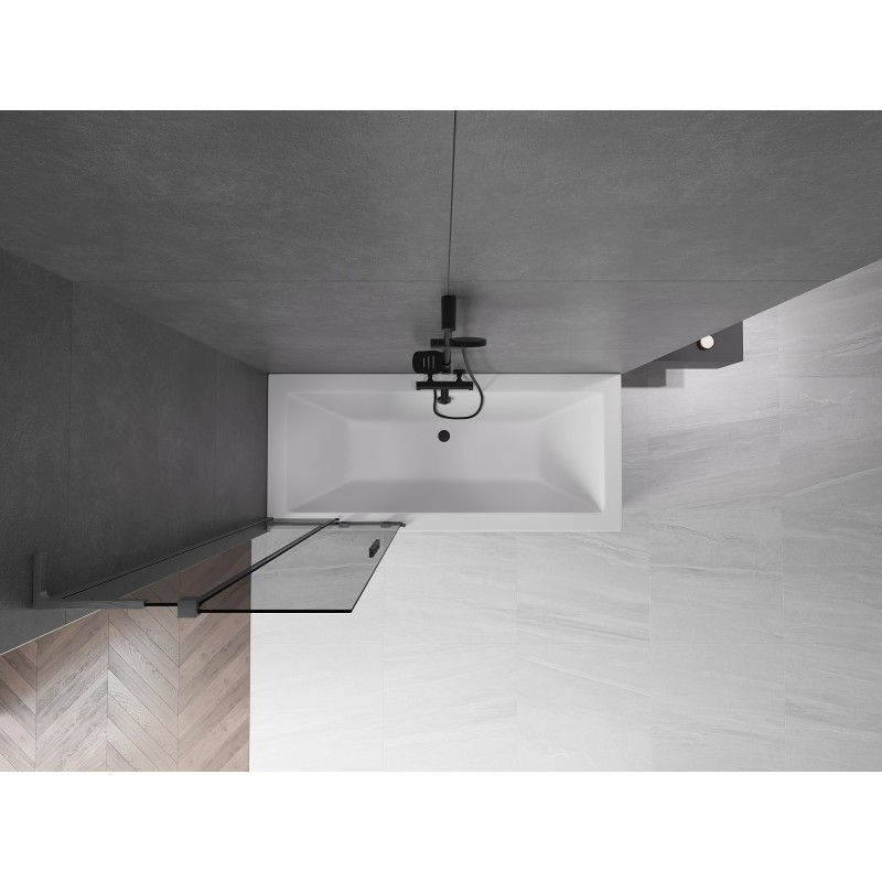 Mexen Velar L параван за вана с 2 крила, плъзгащ се 75 x 150 cm, графит, gun metal - 896-075-003-41-95