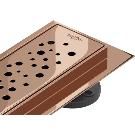 Mexen Flat 360° M12 въртящ се линеен сифон 50 см, розово злато - 1621050-40