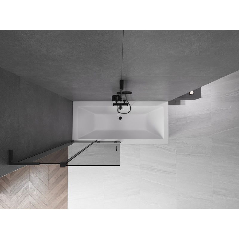 Mexen Velar L параван за вана, плъзгащ се с 2 крила 90 x 150 cm, графит, черен - 896-090-003-41-70