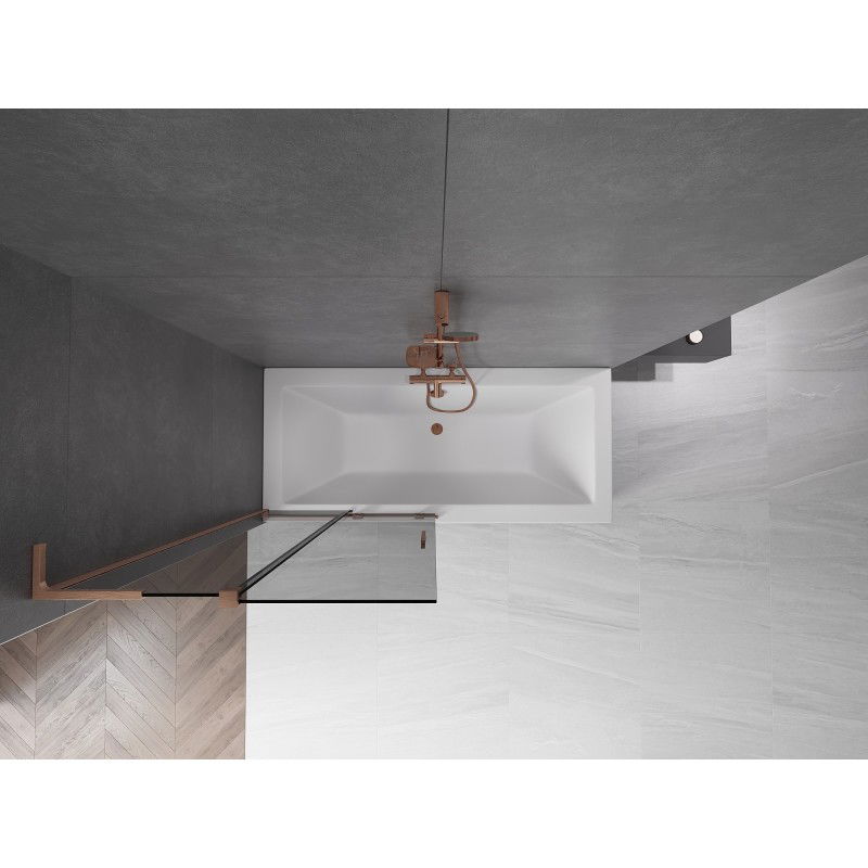 Mexen Velar L параван за вана 2-крилен плъзгащ се 95 x 150 cm, графит, четкана мед - 896-095-003-41-65