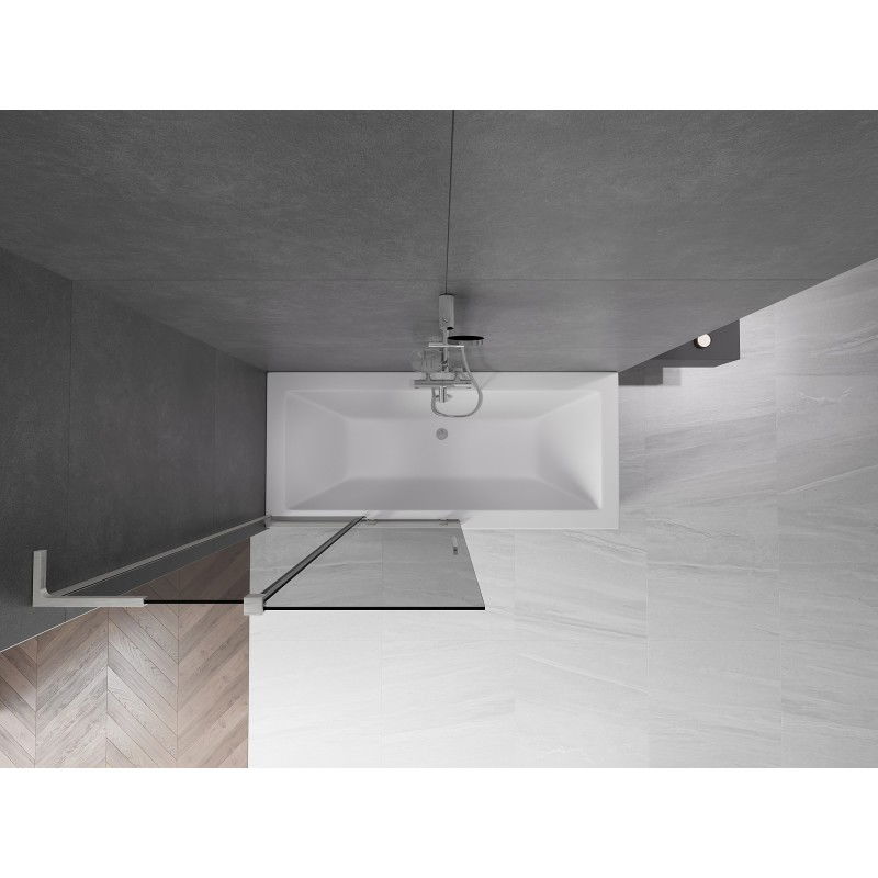 Mexen Velar L параван за вана с 2 плъзгащи се крила 100 x 150 см, графит, четкан никел - 896-100-003-41-97