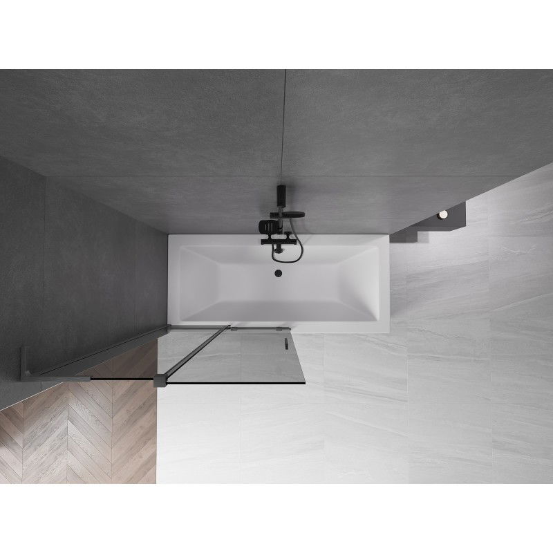 Mexen Velar L параван за вана с 2 крила с плъзгащи се 100 x 150 см, графит, полиран gun gray - 896-100-003-41-66