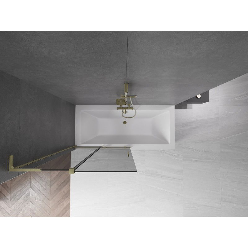 Mexen Velar L вана параван 2-крилен плъзгащ се 100 x 150 cm, графит, златен четкан - 896-100-003-41-55