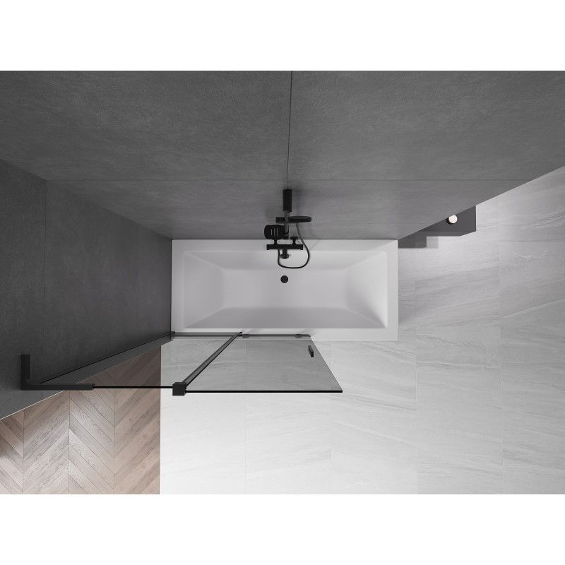 Mexen Velar L параван за вана, плъзгащ се, 2-крилен, 110 x 150 см, графит, черен - 896-110-003-41-70