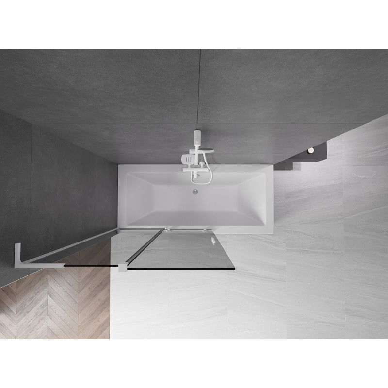 Mexen Velar L параван за вана с две плъзгащи крила 110 x 150 см, графит, бял - 896-110-003-41-20