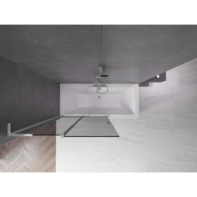 Mexen Velar L душ екран за вана, двукрилен плъзгащ се 110 x 150 см, графит, хром - 896-110-003-41-01