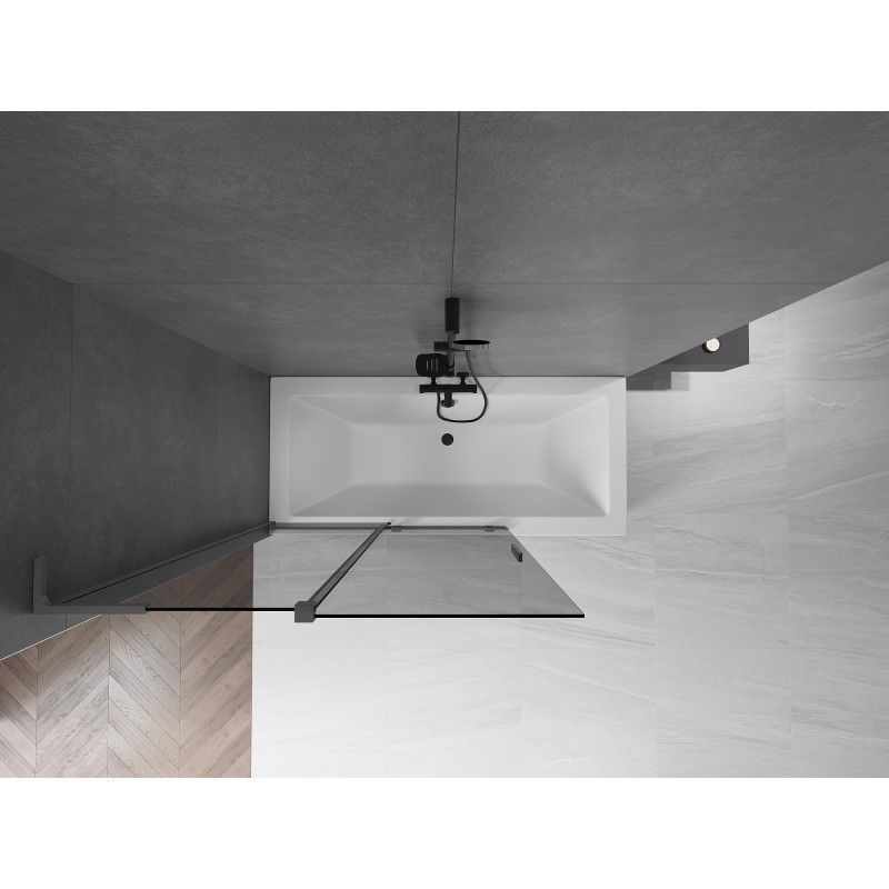 Mexen Velar L параван за вана с плъзгаща се 2-крила 120 x 150 cm, графит, gun metal - 896-120-003-41-95