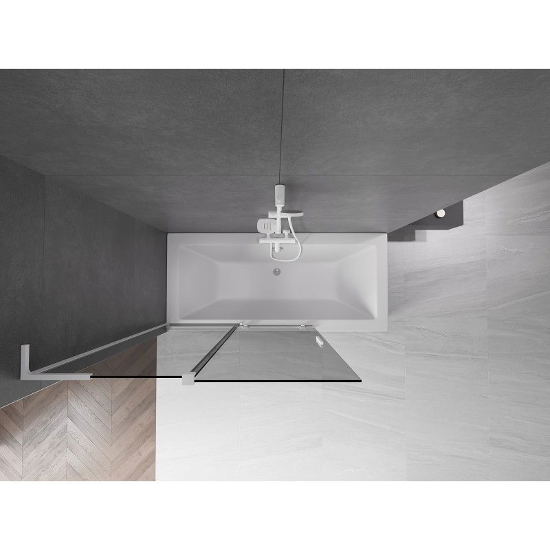 Mexen Velar L параван за вана с 2 плъзгащи се крила 120 x 150 см, графит, бял - 896-120-003-41-20