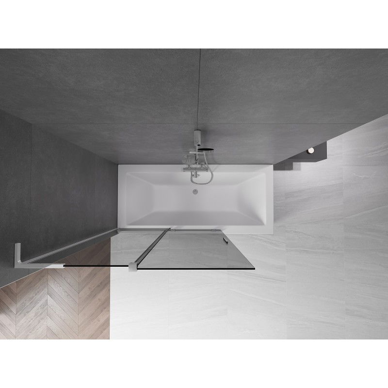 Mexen Velar L душ екран за вана 2-крилен плъзгащ се 120 x 150 см, графит, хром - 896-120-003-41-01