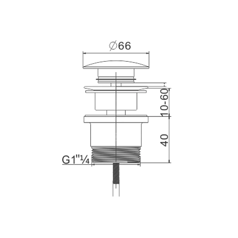 Mexen универсална щепсела клик-клак, хром - 79930-00