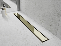 Mexen Flat M13 линеен сифон 2в1 130 см, златен - 1510130