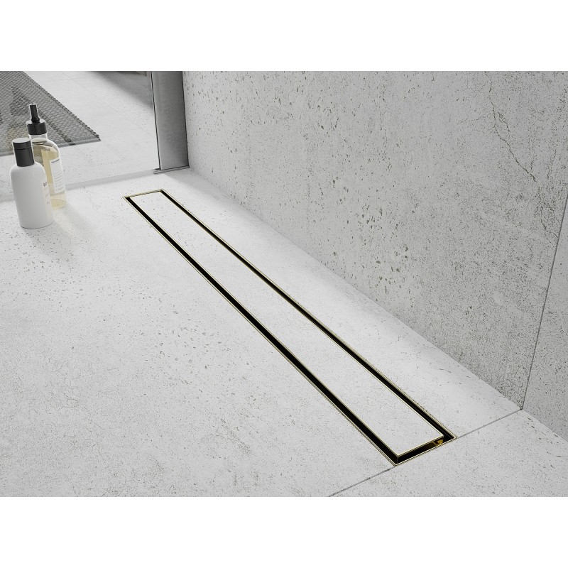Mexen Flat Линеен сифон M13 2в1 120 см, златен - 1510120