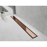 Mexen Flat 360° M13 въртящ се линеен сифон 2 в 1, 80 см, розово злато - 1610080-40
