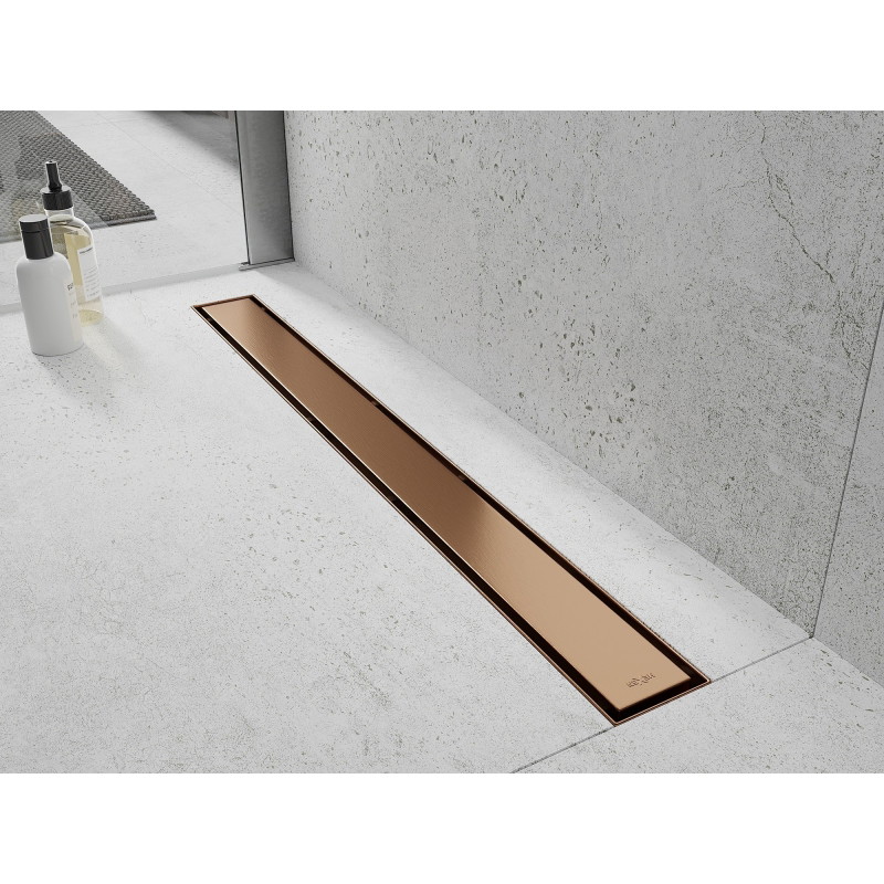 Mexen Flat 360° M13 въртящ се 2 в 1 линеен сифон 80 см, четкана мед - 1C10080-40